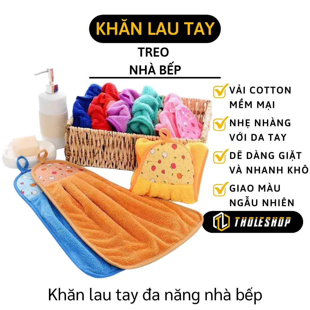 Khăn lau nhà bếp - Khăn Lau Tay, Lau Bát Treo Nhà Bếp Siêu Thấm Hút - Giao màu ngẫu nhiên 2696