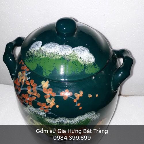 Hũ đựng 10kg gạo gốm sứ Gia Hưng Bát Tràng