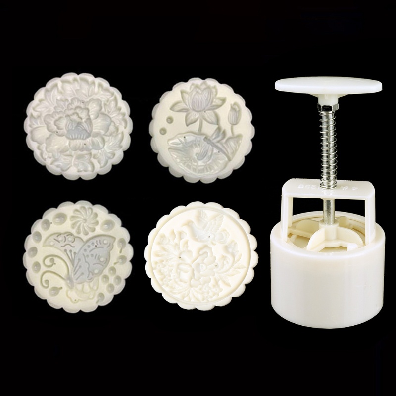 Khuôn Làm Bánh Trung Thu 125g 4 Kiểu Độc Đáo