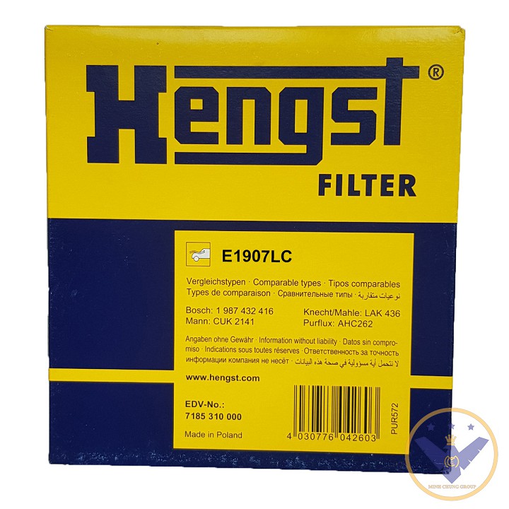 Lọc gió điều hoà than Hengst (Đức) xe Ford Focus, Mondeo, Vinfast Fadil, Chevroler Cruze, Orlando, Lacceti CDX