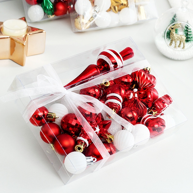 Hàng Mới Về Set 34 Trái Châu Mini K9WX Sơn Màu Trang Trí Cây Thông Noel