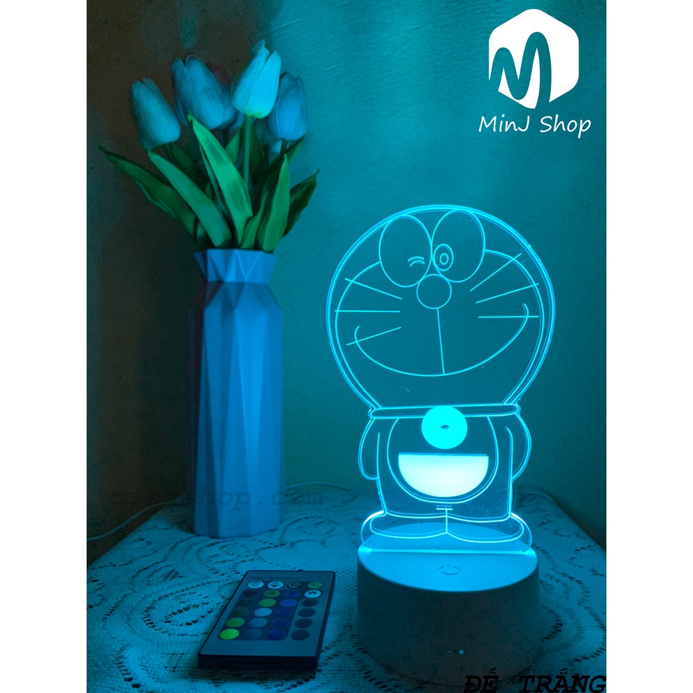 Đèn Ngủ 3D Doraemon | 16 Màu + Remote | Đèn Ngủ 3D Led Doraemon |  MinJ Shop