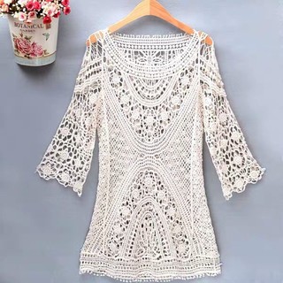 Áo lưới mặc ngoài đi biển boho man