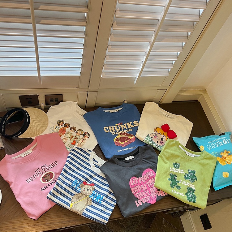 Áo phông bé gái 7 màu mùa hè mới dễ thương B71-21207