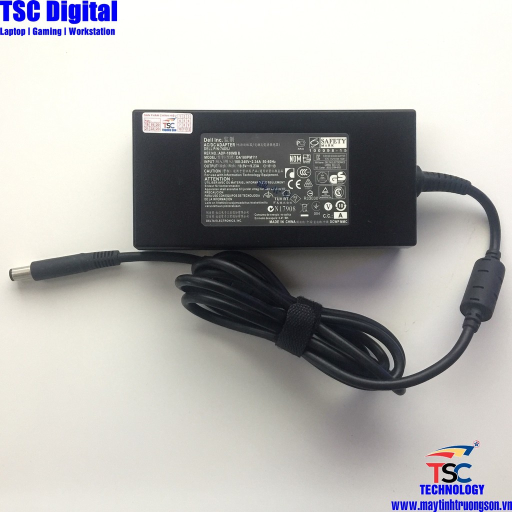 Sạc Laptop Dell 19.5V - 9.23A Slim Dell Precision M4600 M4700 Hàng Zin Cao Cấp | Adapter Dell 180w