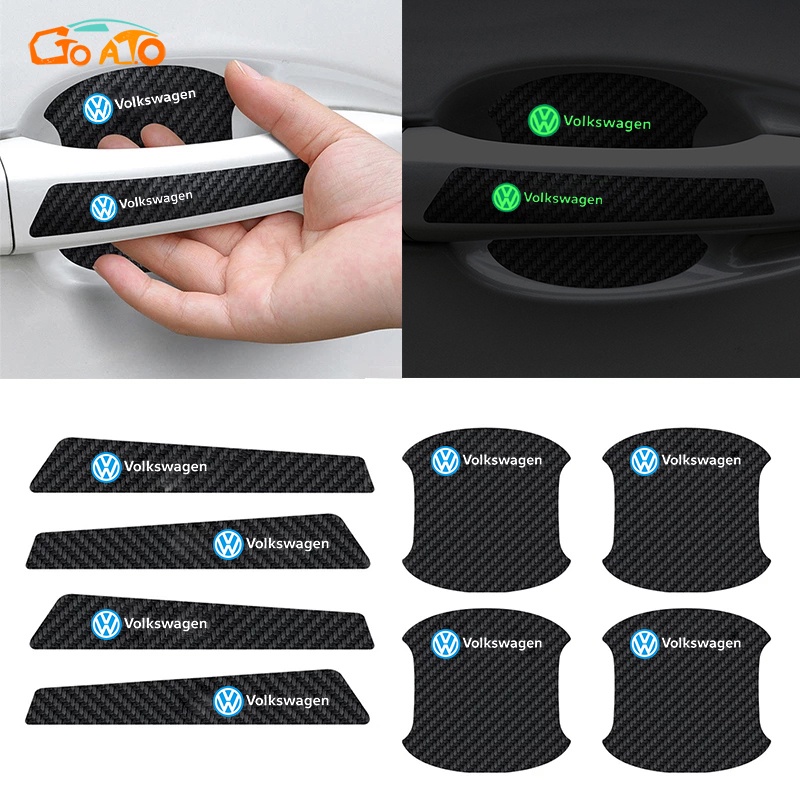 GTIOATO Bộ Bảo Vệ Tay Nắm Cửa ô Tô Sợi Carbon Bộ Bảo Vệ Bát Cửa Gương Hậu Xe HơI MiếNg DáN ChốNg XưỚC Phụ KiệN Ô Tô Cho Volkswagen Tiguan Beetle Polo Teramont Scirocco Santana Passat Jetta TCross Touareg