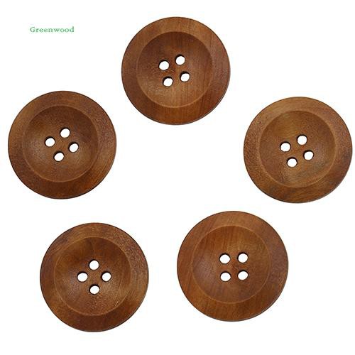 50 nút gỗ tròn 25mm 4 lỗ tự khâu trang trí sách kỉ niệm