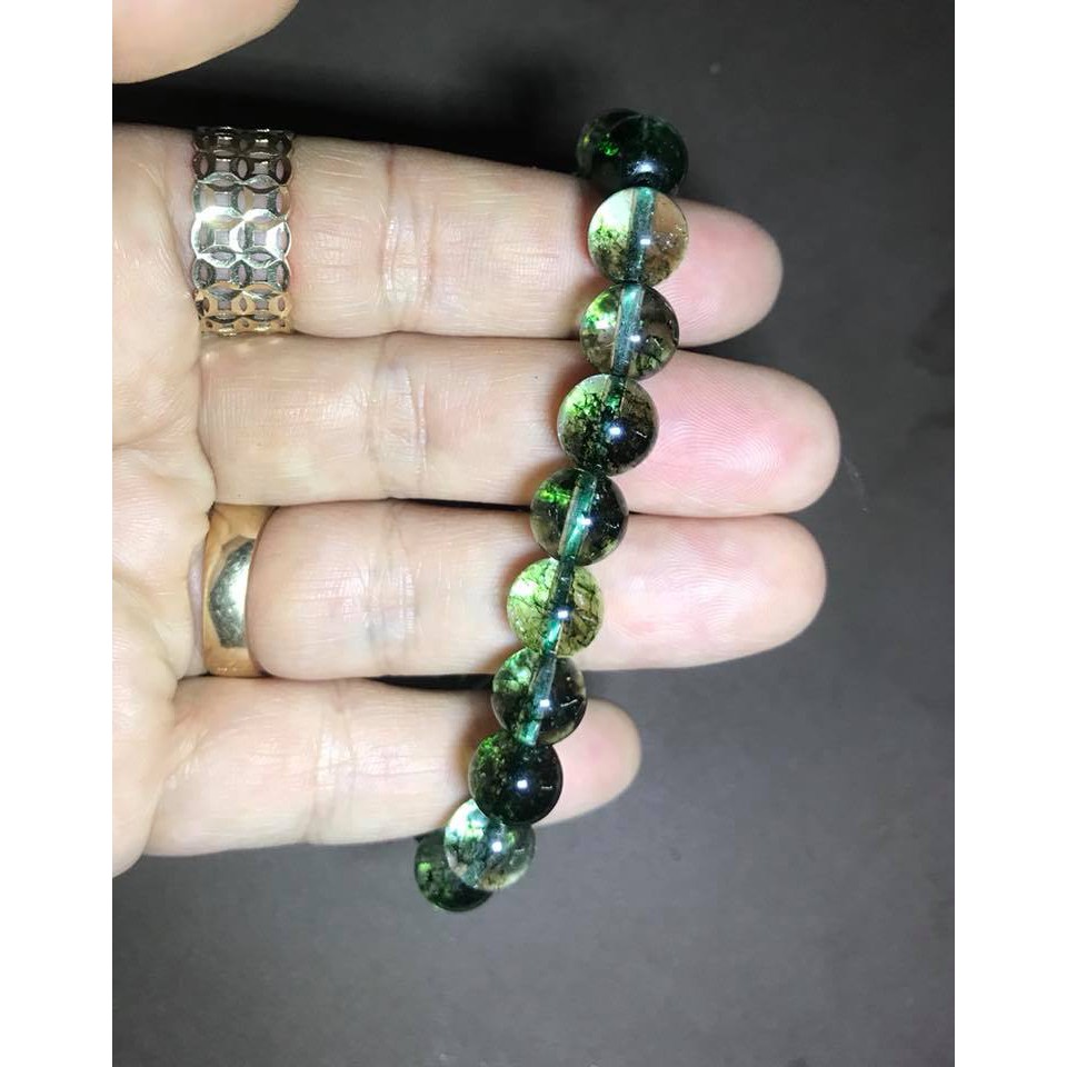 VÒNG TAY THIÊN NHIÊN ƯU LINH XANH LÁ 8LY