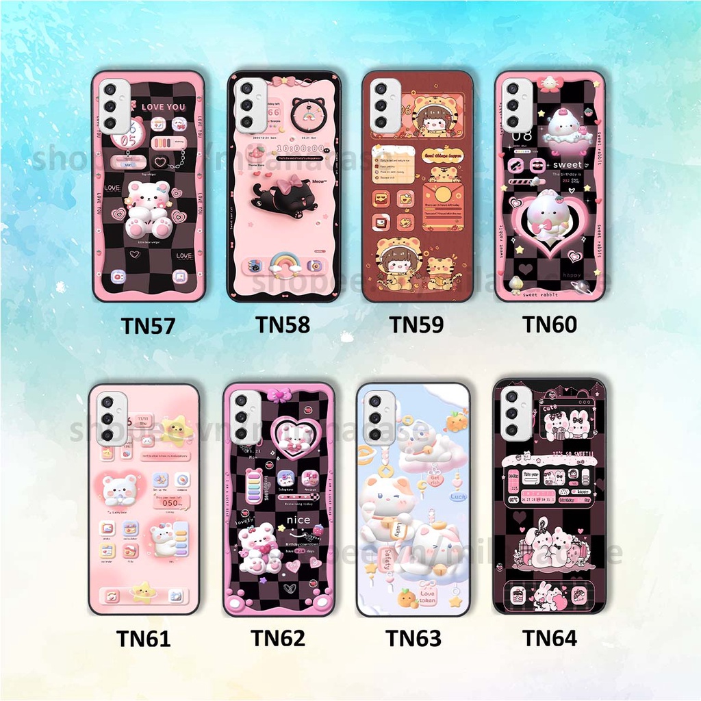 Ốp Samsung M52 5G hình đồng hồ icon gấu mèo cute cực dễ thương ngộ nghĩnh