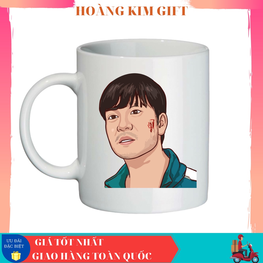 Cốc sứ, Ly sứ in hình Squid Game giá rẻ