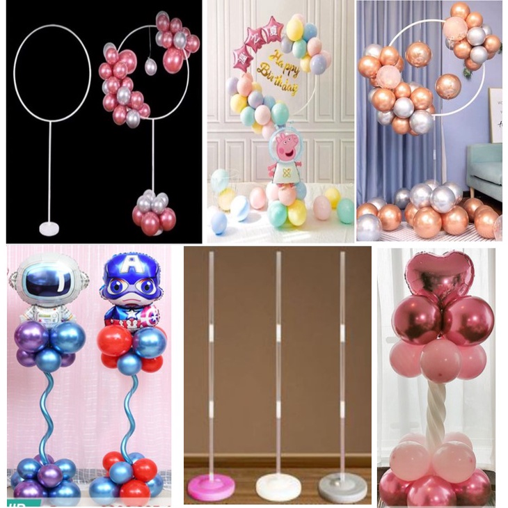 Trụ bong bóng hình tròn, Trụ bóng đứng cao 1m2 gắn bóng trang trí sinh nhật tiệc cưới, đám cưới
