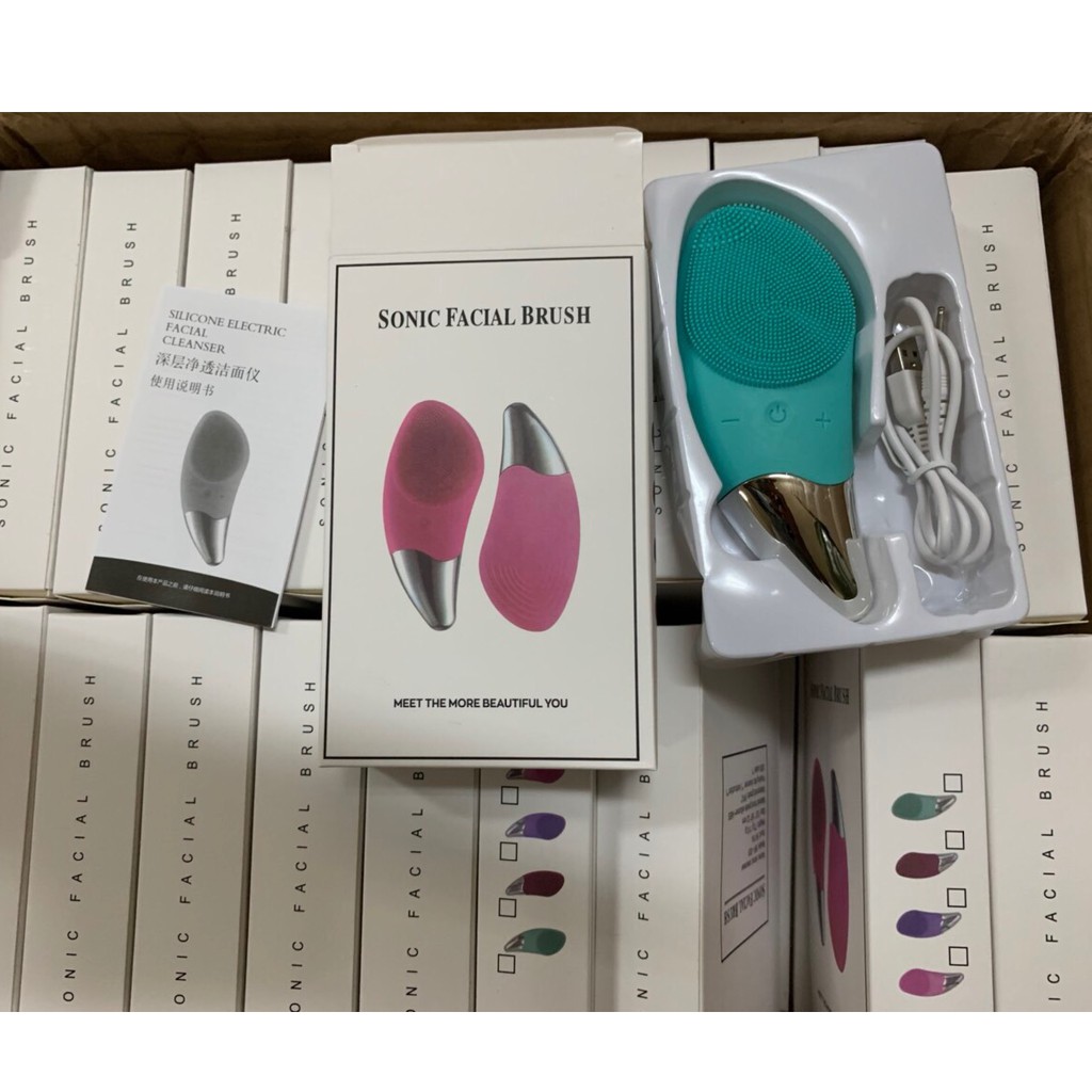 MÁY RỬA MẶT RUNG MASAGE HÃNG SONIC FACIAL KÈM XẠC USB VỆ SINH MẶT CỰC SẠC | BigBuy360 - bigbuy360.vn