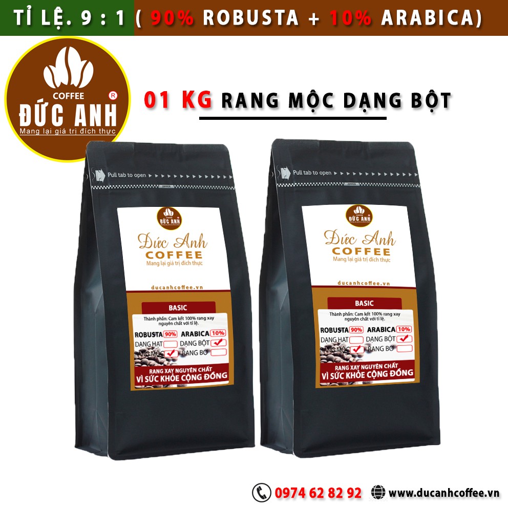 [TỈ LỆ 9:1] - 500g cà phê rang xay nguyên chất BASIC tặng 1 PHIN pha cà phê khi mua 1KG - DUC ANH COFFEE