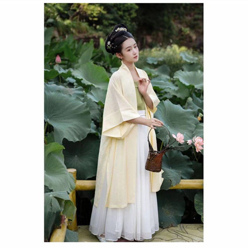 chân váy tennischân váy dài☃♟◙Bộ ba món nhiều màu chính hãng của Hanfu sản xuất trong triều đại nhà Tống Mùa xu