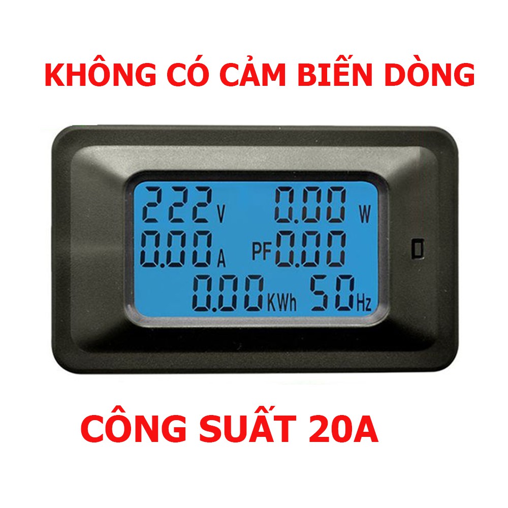 Công tơ điện tử 1 pha 6 thông số 100A 20A có đèn nền và reset - đồng hồ đo điện cảnh báo công suất