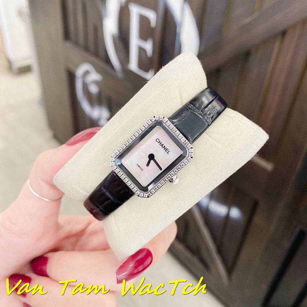 Đồng hồ nữ Chanel premiere 26mm máy Swissquartz, viền đính đá cao cấp, dây da cao cấp