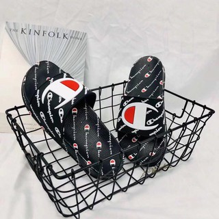 Dép champion đen chữ trend 2019
