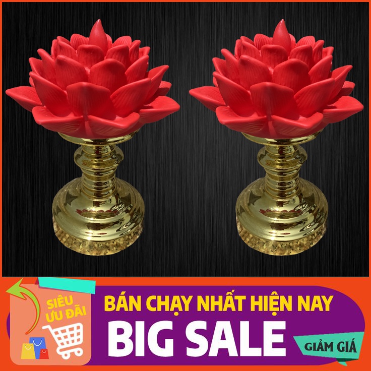 Đèn Thờ Hoa Sen, Nến Bông Sen Nở, sử dụng pin, kiểu đèn bông sen rất đẹp, đèn để bàn thờ, thờ phật, bóng led an toàn
