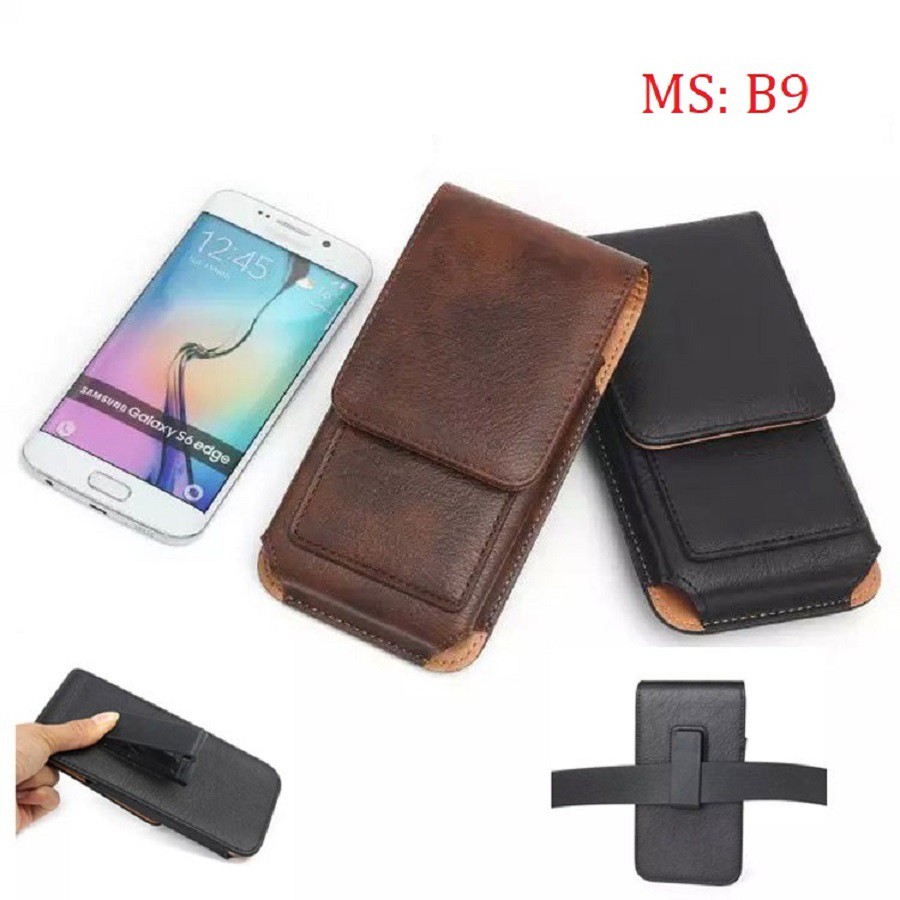 Bao da đựng điện thoại - túi da đeo thắt lưng MÃ B9 nhiều Szie kẹp xoay 360 độ tiện dụng | BigBuy360 - bigbuy360.vn
