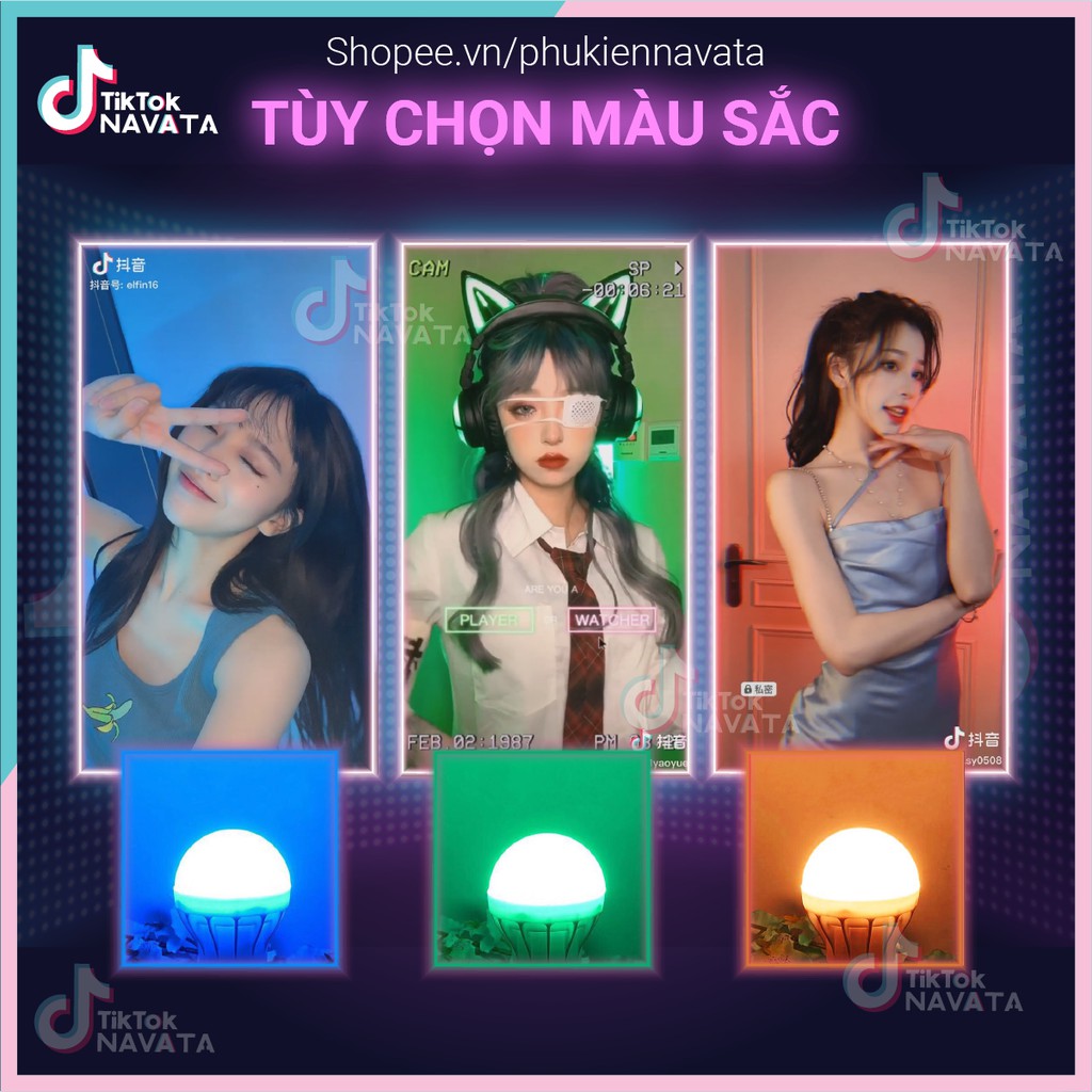 [Đèn Led TikTok] loại đèn tím hồng 3w 7w 9w - Chuyên quay TikTok loại tốt nhất bảo hành 24 tháng