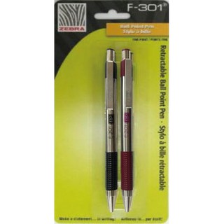 Viết bi bấm F301 (Vỉ 02 cây) - Zebra [Chính hãng]