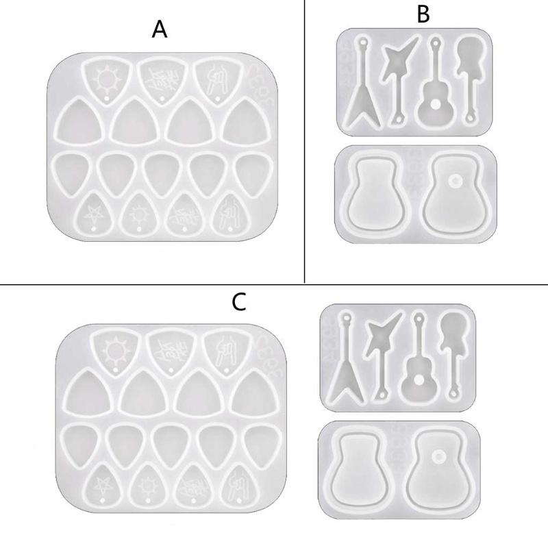 Khuôn Silicone Làm Giá Đỡ Miếng Gảy Đàn Guitar Hình Tam Giác Bằng Resin Epoxy Resin