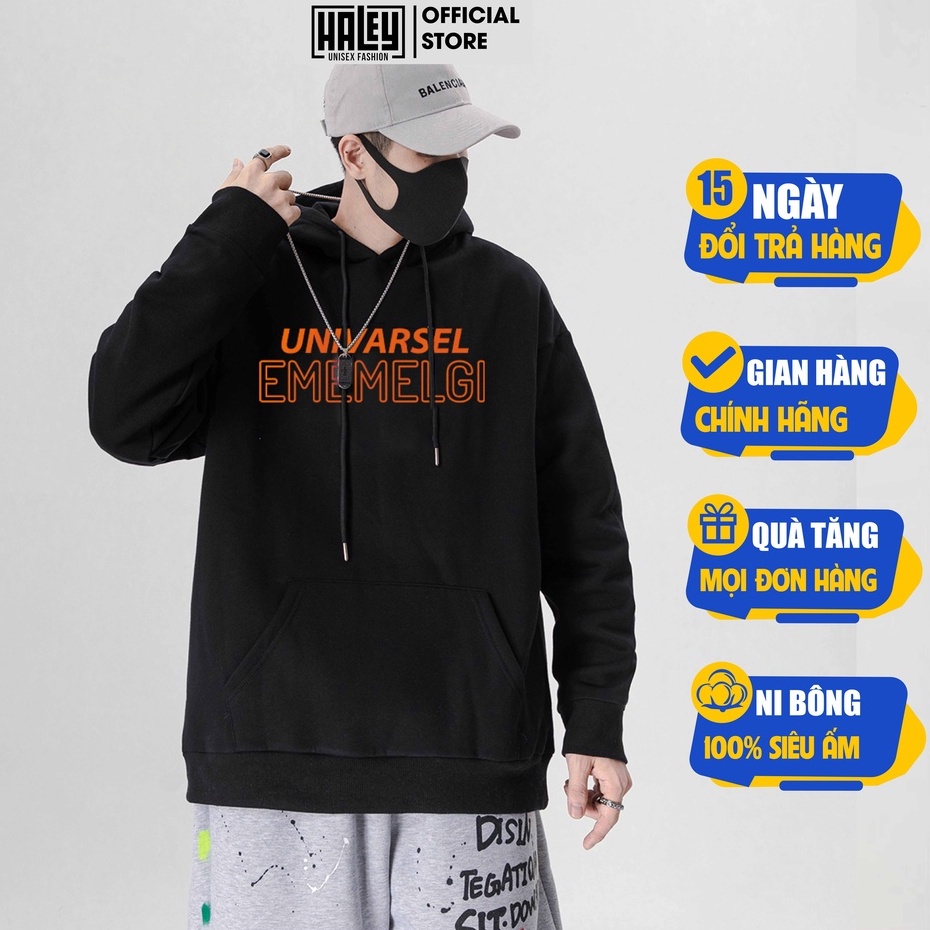 Áo Hoodie nam Nữ Univarsel Ememelgy phong cách Hàn Quốc cá tính, Chất Nỉ Bông Ấm Áp mã HD363 Sweater có mũ Ulzzang