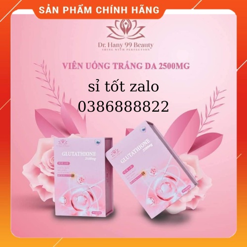 Viên Uống glutathione 2500mg Dr.Hany 99 Beauty làm trắng da, hủy nám, cân bằng nội tiết hộp 60viên
