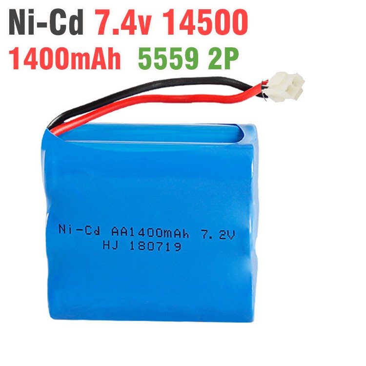 Pin sạc 7.2v 1400mah pin vuông loại 14500 dùng cho xe mô hình điều khiển cổng nối 5559 2P