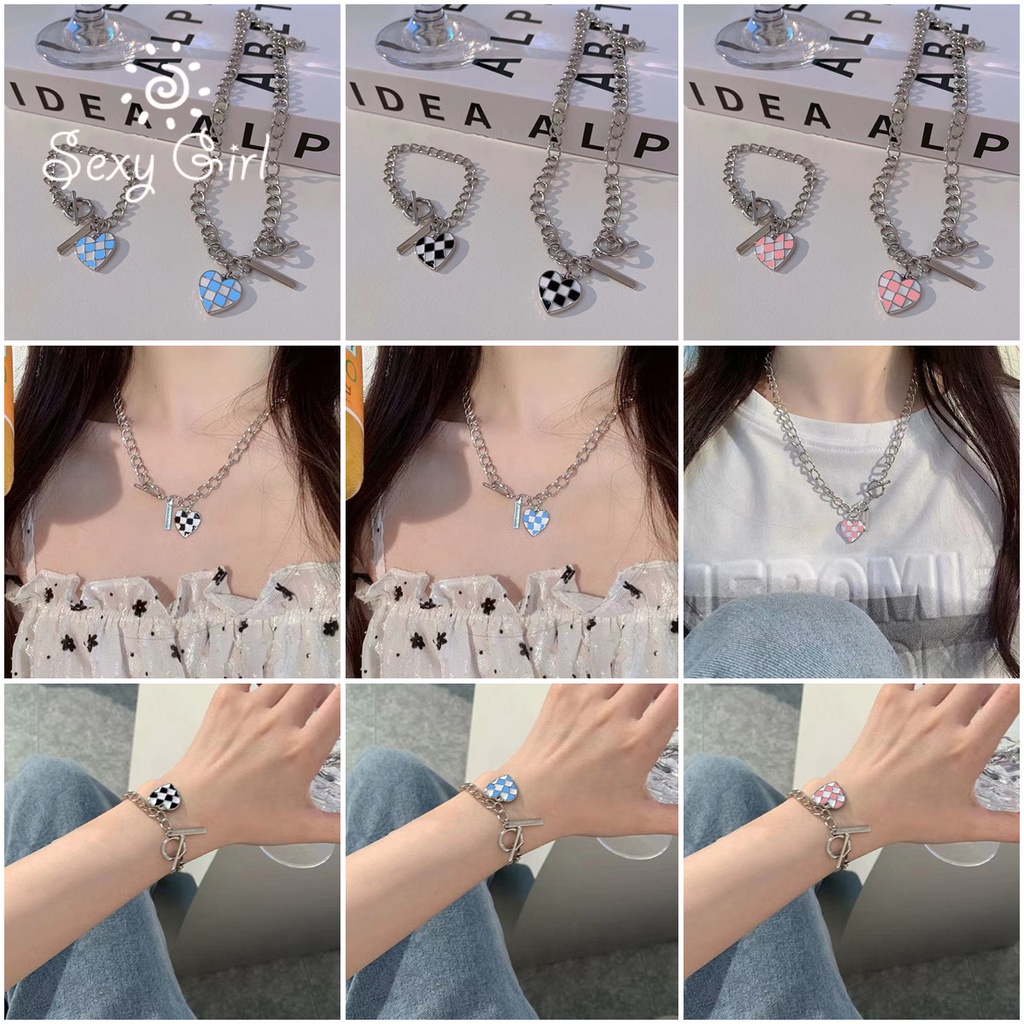 Vòng cổ / vòng tay mặt hình bàn cờ thiết kế quyến rũ thời trang mùa hè cho nữ