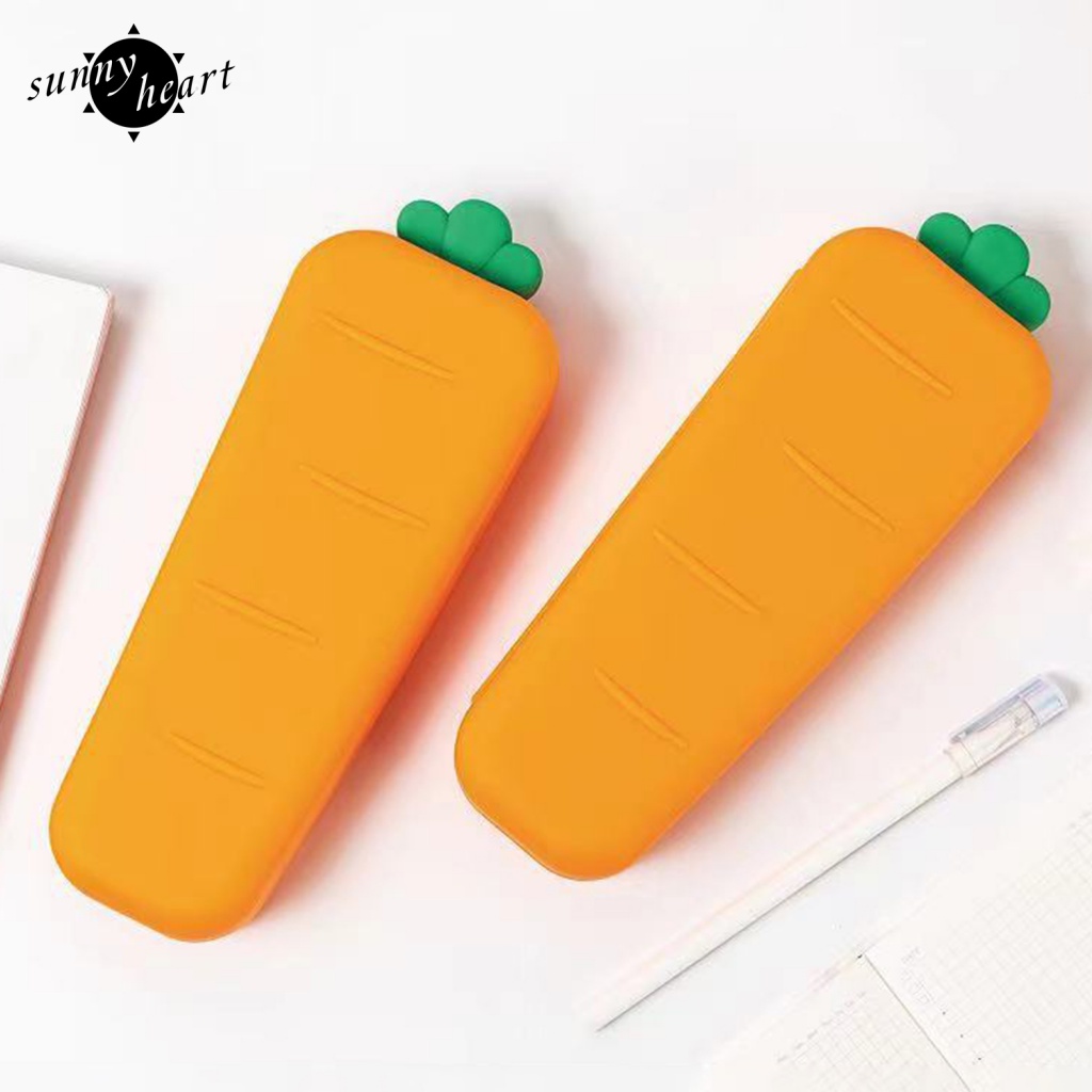 Sunnyheart Túi Đựng Bút Chì Chống Thấm Nước In Hình Cà Rốt Dễ Thương