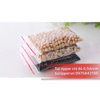 [100gr] Túi Zipper Chỉ Đỏ nhỏ, dày, đựng thực phẩm, đựng quần áo rất chắc chắn (CÓ ĐỦ SIZE)