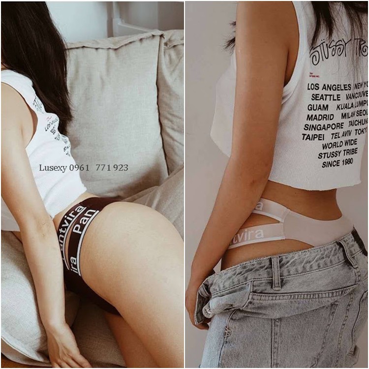 Quần lót nữ lọt khe phong cách thể thao sành điệu màu đen da trắng hồng cam