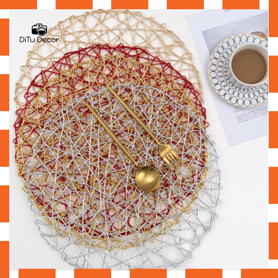 Thảm lưới tròn dệt ngẫu nhiên - Thảm trang trí chụp ảnh - DiTu Decor