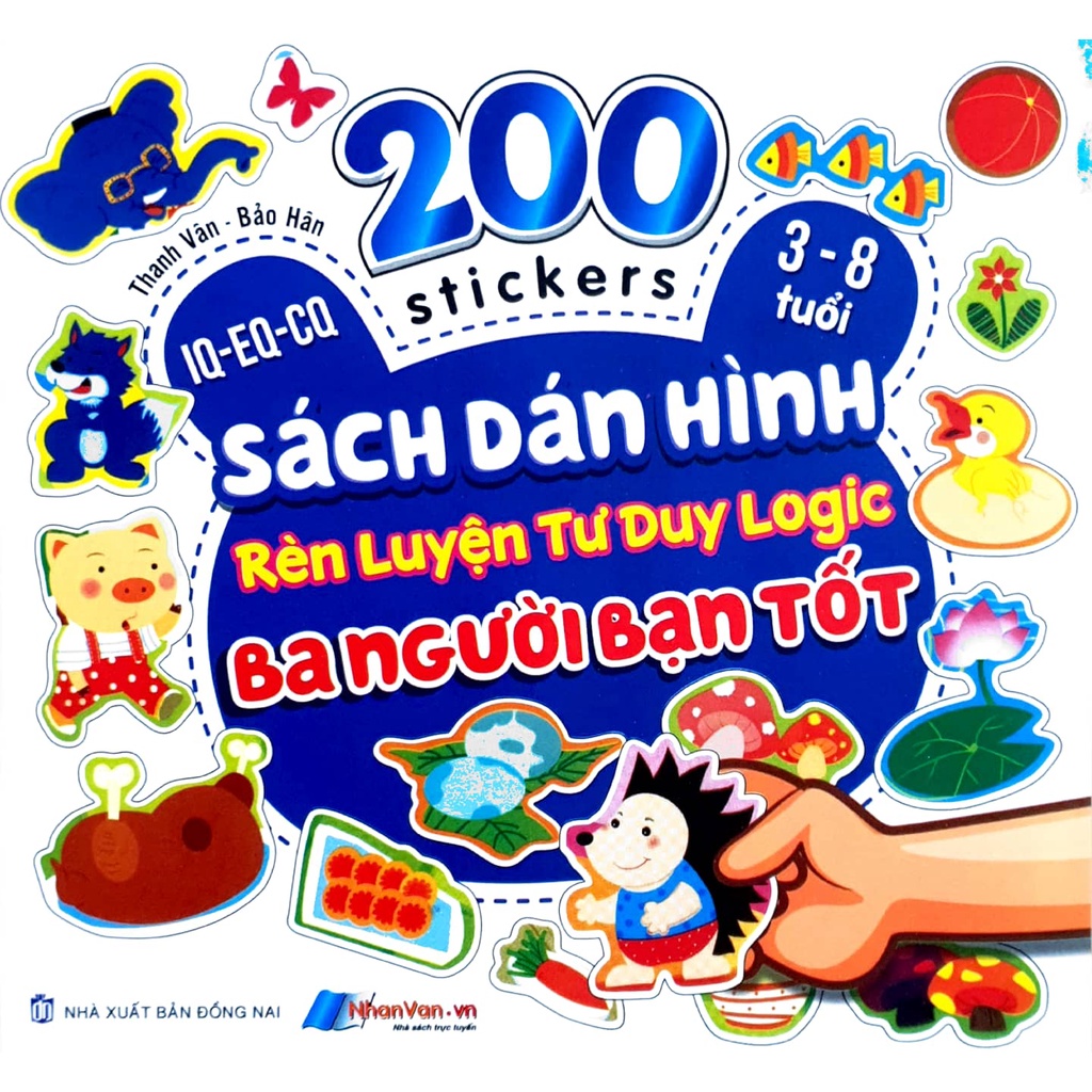 Sách - 200 Stickers Dán Hình Rèn Luyện Tư Duy Logic cho Bé 3-8 tuổi (Bộ 7 quyển)