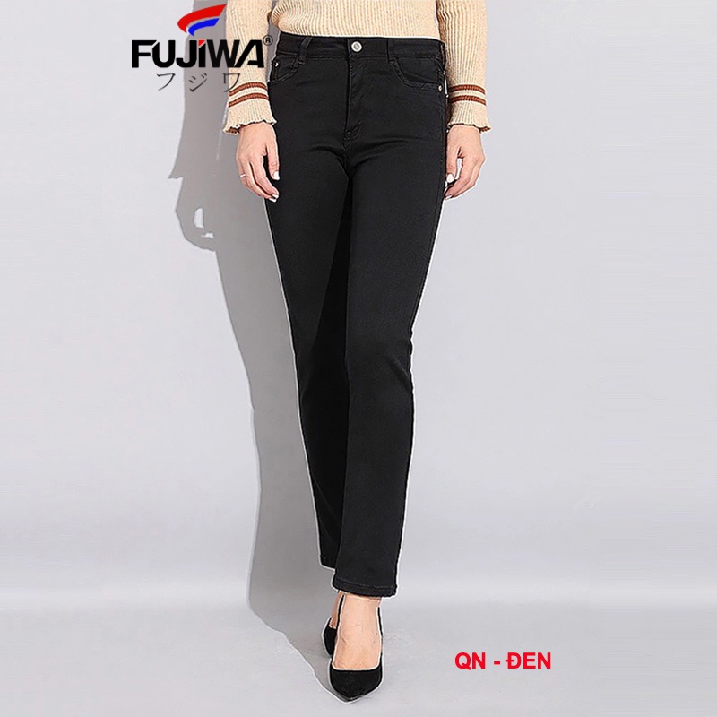 Quần Jean Nữ Ống Đứng FUJIWA - QN. Quần Ống Đứng Không Ôm, Co Giãn Tốt. Size 26, 27, 28, 29, 30, 31, 32 (42kg - 70kg)