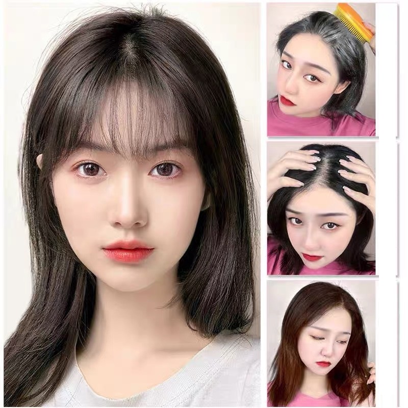 Tóc giả mái phủ hói có mái có rãnh da đầu