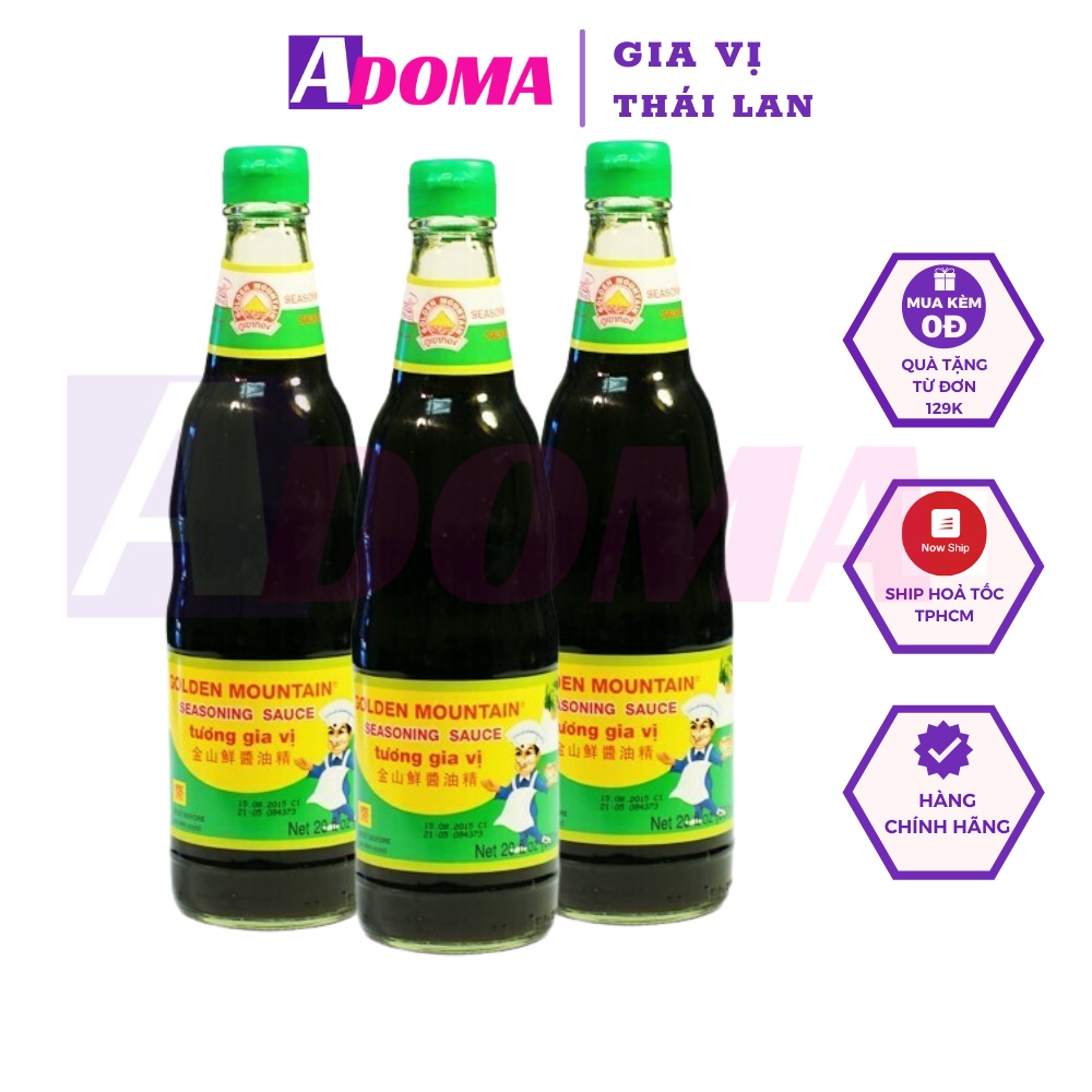 Sốt Gia Vị Nắp Xanh Thái Lan Hiệu Golden Mountain 600ml - ซอสปรุงรสฝาเขียวภูเขาทอง