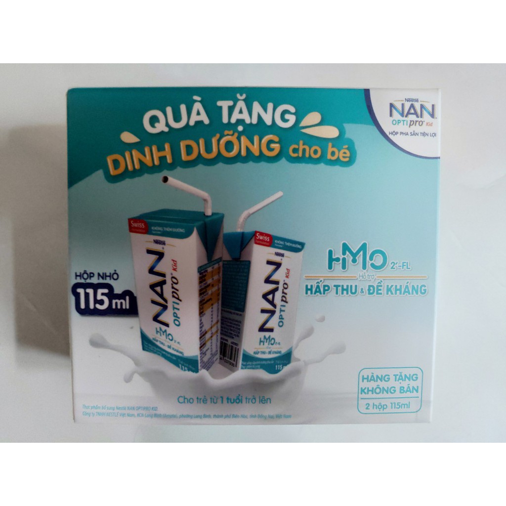 Date 6-2021 Bộ 2 hộp sữa bột pha sẵn NAN Optipro Kid 115ml[sale99]