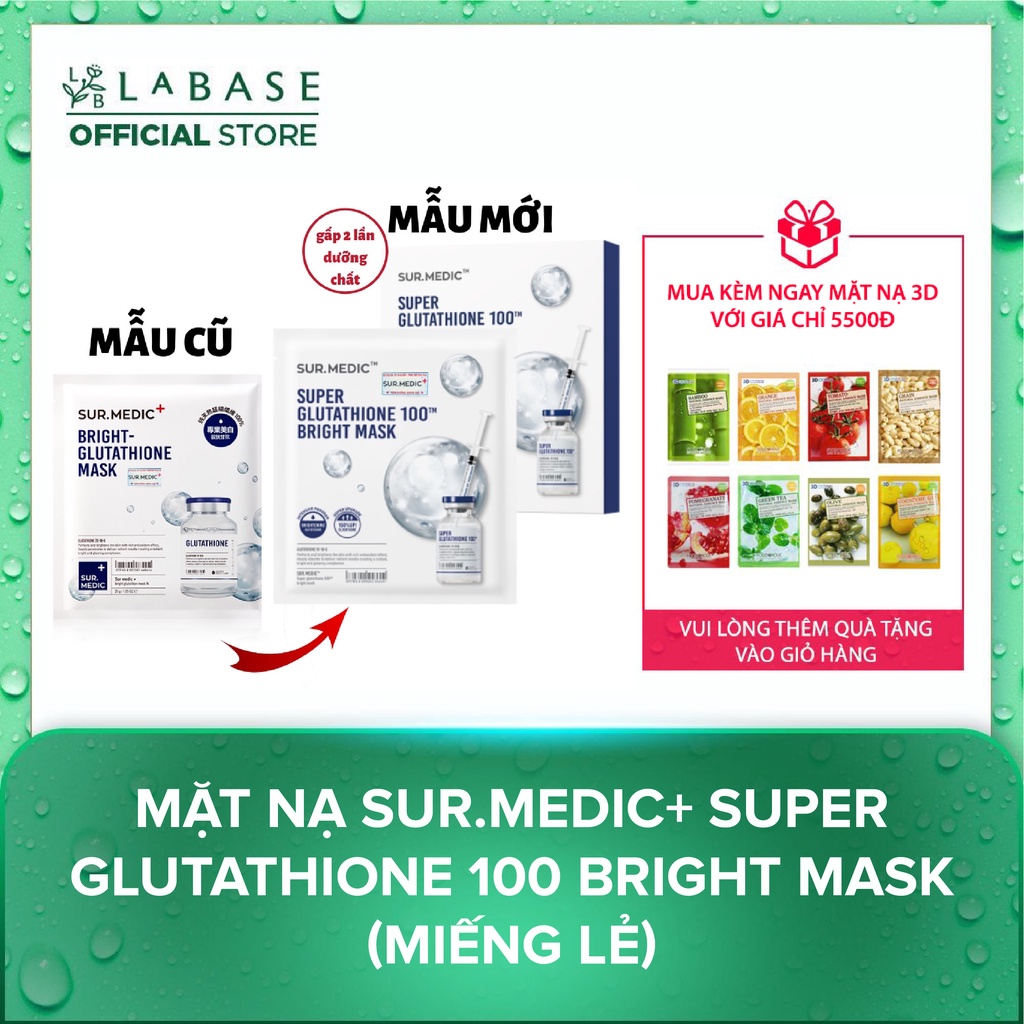 Mặt Nạ Trắng Da Sur.Medic Super Glutathione 100 Bright Mask (Miếng lẻ)