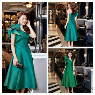 Đầm dự tiệc xoè cầu vai cao cấp (đầm dự tiệc cao cấp) tặng hoa tai cute TẶNG KÈM HOA TAI THỜI TRANG