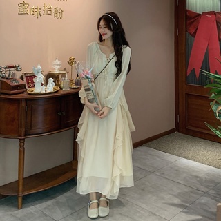 IELGY Áo cardigan dài tay cho nữ Váy Hai Dây Bộ  Váy có dây kiểu Pháp