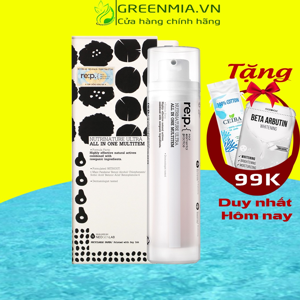 Nước Thần REP RE:P Nutrinature Ultra All In One Multitem 100ml Cấp Ẩm Phục Hồi Dành Cho Da Nhạy Cảm [NHẬP KHẨU]