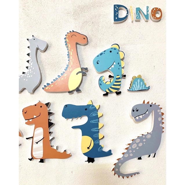 Set tranh dán tường decor Khủng Long Luhau DINO trang trí phòng cho bé