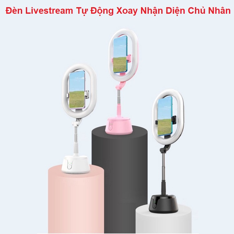 Đèn Livestream A10 Thông Minh, Kiêm Kẹp Điện Thoại, Tự Nhận Diện Khuôn Mặt, Xoay 360 Độ - Chụp Ảnh - Quay Video