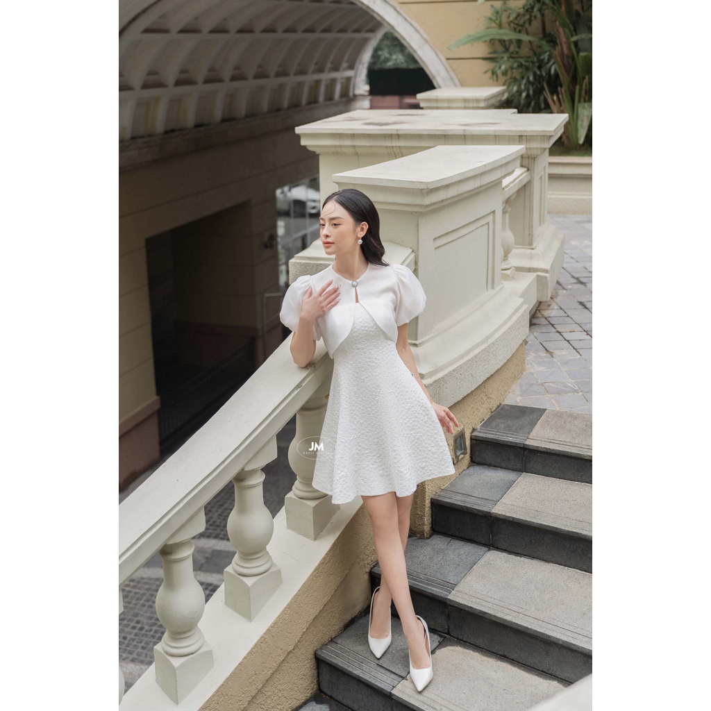 Đầm Xoè JM Phối Áo Khoác Liền 1S04.2201GAM