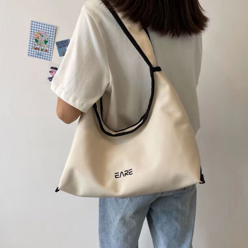 Túi tote vải canvas Yadou đeo vai thời trang niche Hàn Quốc xinh xắn cho nữ đơn giản sức chứa lớn