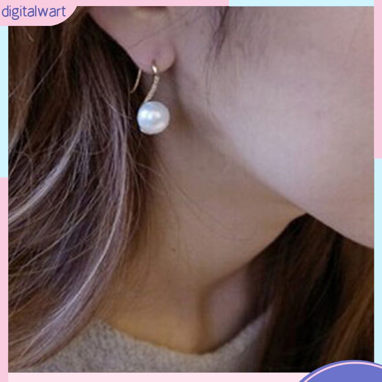 Bông Tai Nữ Đính Ngọc Ngọc Trai Dáng Dài Thời Trang