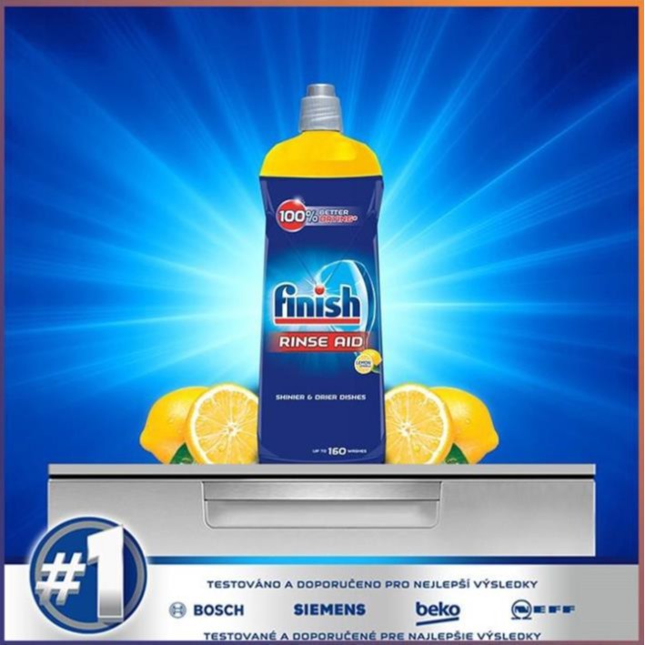 Nước Làm Bóng Và Khô Chén - Đĩa Finish Lemon 750ml - Hương Chanh