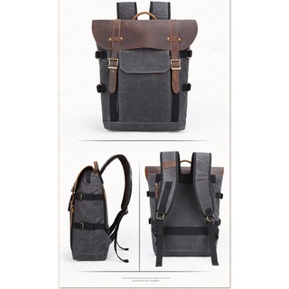 Balo máy ảnh canvas half nắp da_CVASS03